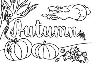 Autumn printable colour-in sheet by Handmade Dorset